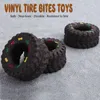 Interactive Dog Toys for Small Vinyl Glue Tire Squeak Puppy Diameter 8cm Pet Chew Bite Resistant