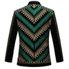 Luxury African Embroidery Cardigan Blazer Jacket Men Shawl Lapel Slim Fit Rands Suit Dräkt Male Party Prom Wedding Costumes 21232V