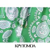 Kpytomoa kobiety elegancka moda patchwork drukowane szorty vintage wysokiej elastycznej talii ze sznurkiem kobiece krótkie spodnie mujer 210724