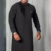 남자 캐주얼 셔츠 아프리카 드레스 Dashiki 남성 전통 풍부한 kaftan 긴 소매 푸른 플러스 사이즈 셔츠 가운 가을 남자 의류