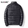 QUANBO Men's Lightweight Packable Down Jacket Breathable Puffy Coat Water-Resistant Top Quality Male Puffer Jacket 211104