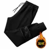 Winter Heren Sportbroek Jogging Joggingbroek Mannelijke Losse Broek Kleding Sportkleding Linnen Fleece Warm Home Black Z298 211201