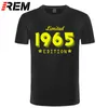 1965 Edição Limitada Design de Ouro T-shirt Preto Masculina Preto Cool Pride Camiseta Homens Unisex Moda Tshirt Loose Tamanho 210629