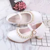 Księżniczka Dziewczyna Buty Dzieci Wysokie Obcasy Różowe Dziecko Z Frezowanie White Leather Party Girls Dress Mary Jane Louboutin Kobiece Buty AA220311