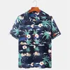 Homens Casual Camisas OSCN7 Impresso Camisa de Manga Curta Homens Rua 2021 Hawaii Beach Oversize Mulheres Moda Harujuku para 156