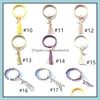 Favorecer Evento Festivo Festa Suprimentos Home Gardenwomen Borlas Braceletes Pu Couro Envoltório Chave Chave Leopard Lily Imprimir Keychain Wristband Sunfl