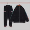 Mens Tracksuits Classic Zipper Jackor Designer Jogger Vår Höst Hoodie Tracksuit Italien Mode Två Piece Set Causal Stitched Suit