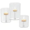 chandelles en verre transparent