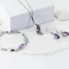 Set di gioielli Bracciale di design di lusso da donna con ciondolo geometrico con strass Set di orecchini a gancio