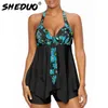 Sexy Swimsuit Mulheres Verão Beachwear Halter Lace Swimwear Banheira Ternos Bodysuit Plus Size Floral 5XL 210630