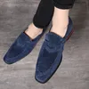 가을 남자 공식 웨딩 신발 남자 패션 편안한 스웨이드 로퍼 럭셔리 디자이너 비즈니스 신발 큰 크기 38-48 220221