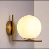 Lâmpada de parede moderna simples de ouro luxo bola de vidro luz iluminação para bedside quarto entrada varanda corredor corredor home decoração