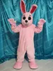 Costume da mascotte coniglietto rosa di Halloween Personaggio a tema anime dei cartoni animati di alta qualità Taglia per adulti Vestito da esterno per festa di compleanno di carnevale di Natale