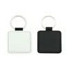 Sublimation blanc PU porte-clés accessoires de fête bricolage diverses formes porte-clés gland porte-clés sac pièces WY12562724154