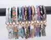 Festa Favor Mulher Borlas Braceletes Pu Couro Envoltório Chave Chave Leopard Lírio Impressão Keychain Pulseira Pulseira Girassol Drip Círculo Círculo Ciclânia Correntes RH8513