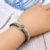Fili di perline 2022 Trendy Gesù Croce fascino verde turchese braccialetto delle donne pietra bianca borda i braccialetti per gioielli Yoga femminile Fawn22