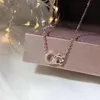 Sweet Cut Circl Pendant Simple Fashion Jewelry Ins Live 925 Sterling Silverrose Gold Fill Pave White Sapphire Cz Diamond Women We6827491