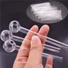 Factory Price Thick Pyrex Glass Oil Burner Pipe Smoking Accessories 10cm 4inch Lenght Clear Color Transparent Tube Oil Adapter Nail Tips Bong Smoking Accessories