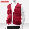 Multi Pocket Vest Heren Mesh Sneldrogend Vest Outdoor Visserij Pografie Mouwloze Jas KantileerVeer Functioneel Vest 211009