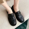 Concise Designer Women Shoes Spring Shallow Woman Working Casual Genuine Leather Thick Heels 210528