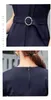 Sommer Frauen Patchwork Midi Kleid Büro Damen V-ausschnitt Kurzarm Gefälschte Zwei Stücke Kleid Hohe Qualität Party Vestidos 210514