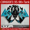 Carene OEM per HONDA CBR 600 CBR600 F3 FS CC Ciano nero 600FS 600F3 1995-1998 64No.294 Corpi CBR600FS 600-F3 1995 1996 1997 1998 CBR600F3 600CC 95 96 97 98 Carrozzeria