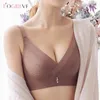 Logirve Solid Seamless Women Underkläder Push Up Bra Andningsbar Stor Storlek Bras Kvinnlig Underkläder Sexig Trådlös Bras Bekväm BH 210728