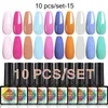 Nail Gel Parkson 10PCS Polish Set Glitter Semi Permanent Hybrid Varnish Soak Off UV LED Art Manicure Nails6127933