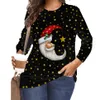 Plus Size Hooodies Moletom Camisolas de Natal Papai Noel Imprimir Manga Longa Pullover Tops Trendy 2xs 6xl