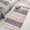 Tapijten retro Boheemse hand geweven katoenen linnen tapijt tassel tapijt geometrische vloer mat slaapkamer tapijt tapijt Decoratief dekengebied7544068