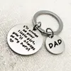 DIY Stainless Steel Key chain Engraved To the world you may just be a dad Keychain Father's Day Gift