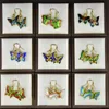 Vintage Cloisonne Enamel Butterfly Charm Earrings Chinese Handcrafts Fancy Insect Ear Ornaments Ladies Eardrop Dangles Jewelry