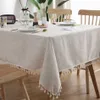 Nappe en lin dentelle Rectangle tissu maison café décoratif pour salon décor esthétique couverture tapis cheminée Mesa 210626