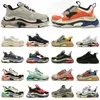 Triple s chaussures décontractées Designer Men Femmes Platforms Sneakers Noir blanc beige beige gris foncé orange kaki rose rose rose partagée verte pour hommes