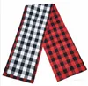Xmas tablecloth red and Black Plaid double deck Linen Cotton tables flag Table mat home Christmas decoration mats ZC404