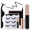 3 paren magnetische vloeibare eyeliner en valse wimpers natuurlijke nep wimpers instellen vrije lijm magneet zwarte doos coloris groothandel make -up wimper