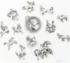 65Pcs Antique silver Alloy Mixed Horse Charms Pendants For Jewelry Making Necklace DIY Accessories