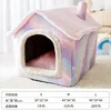 Dog House Beet Bed Bed خيمة داخلي مغلق أفخم دافئ سلة عش نائمة مع وسادة قابلة للإزالة سفر الكلب ملحق 2023092