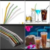 Barware Mutfak Yemek Bar Ev Bahçesi St 9pcs Özel İnce Kavisli Çevre Cam Sağlık Bebek Pipet İçme STS Çevre Dostu Drop