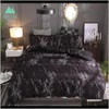 Tillbehör Textili Hem Garden Drop Leverans 2021 Marmor Linjer Set Duvet Comforter Bedding Sets 5 Färger BedClothes Sängkläder 8 Szie Twin Do