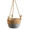 編まれた籐のぶら下げプランターの植木鉢植物のバスケットバルコニーガーデン家の装飾210615