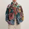 Men's jackets printed young and middle-aged mens autumn new fashion short jacket casual street style coat