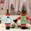 Kerstmis wijnfles Cover Gebreide kleding Snowman Bell Pattern Xmas Party Flessen Tas Keukendecoraties C Mok1