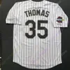 Frank Thomas Jersey 2005 WS Pinstripe Cooperstown Hall Of Fame Patch Vintage 1990 Turn Back Mesh BP Nero Navy Pullover Pinstripe Bianco Donna