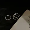 925 Sterling Silver Ring Espumante Estilo Simples Versátil Índice Compacto Decorativo Anel de Dedo Mulheres Moda Jóias
