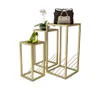 Golden clothing store display rack Commercial Furniture floor arc middle island side hanging clothes water table combination racks