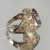 Fashon Jewelry Princess Cut Lila Farbe Zirkon Ringe für Hochzeit Verlobung Set Geschenke