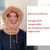 Winter Hats for Women Outdoor Warm Cashmere Knitted Mask Scarf 3-in-1 Plush Beanies Elastic Thickened 211119