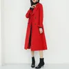 Женская шерстяная смеси Han Edition Winter 2022 Красное двойное пальто