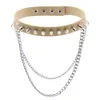 Spike Choker Collar Women Men Punk Chains Vegan Leather Emo Metal Spiked Studded Harajuku Chocker Halsband Gotiska Smycken